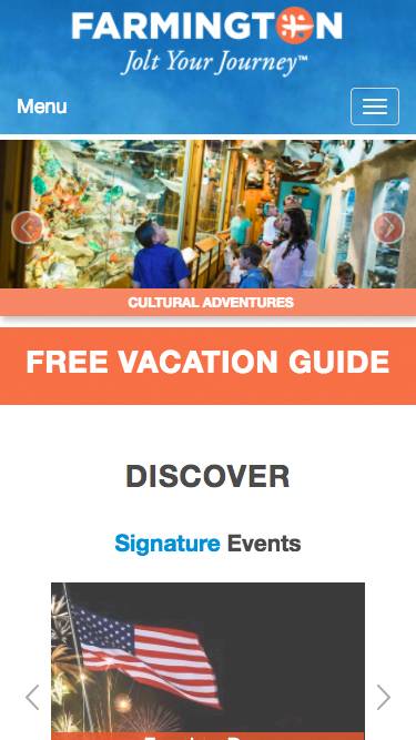 Farmington homepage mobile - after