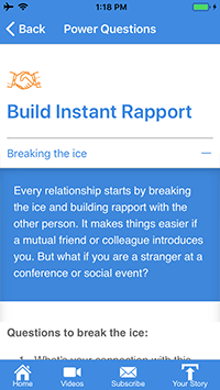 Build Instant Rapport screen