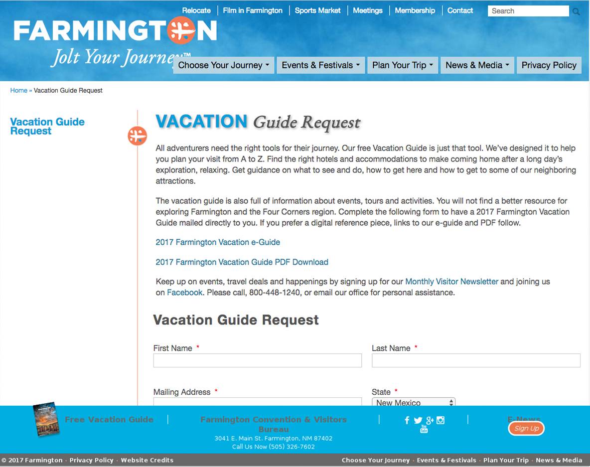 Farmington Vacation Request - before