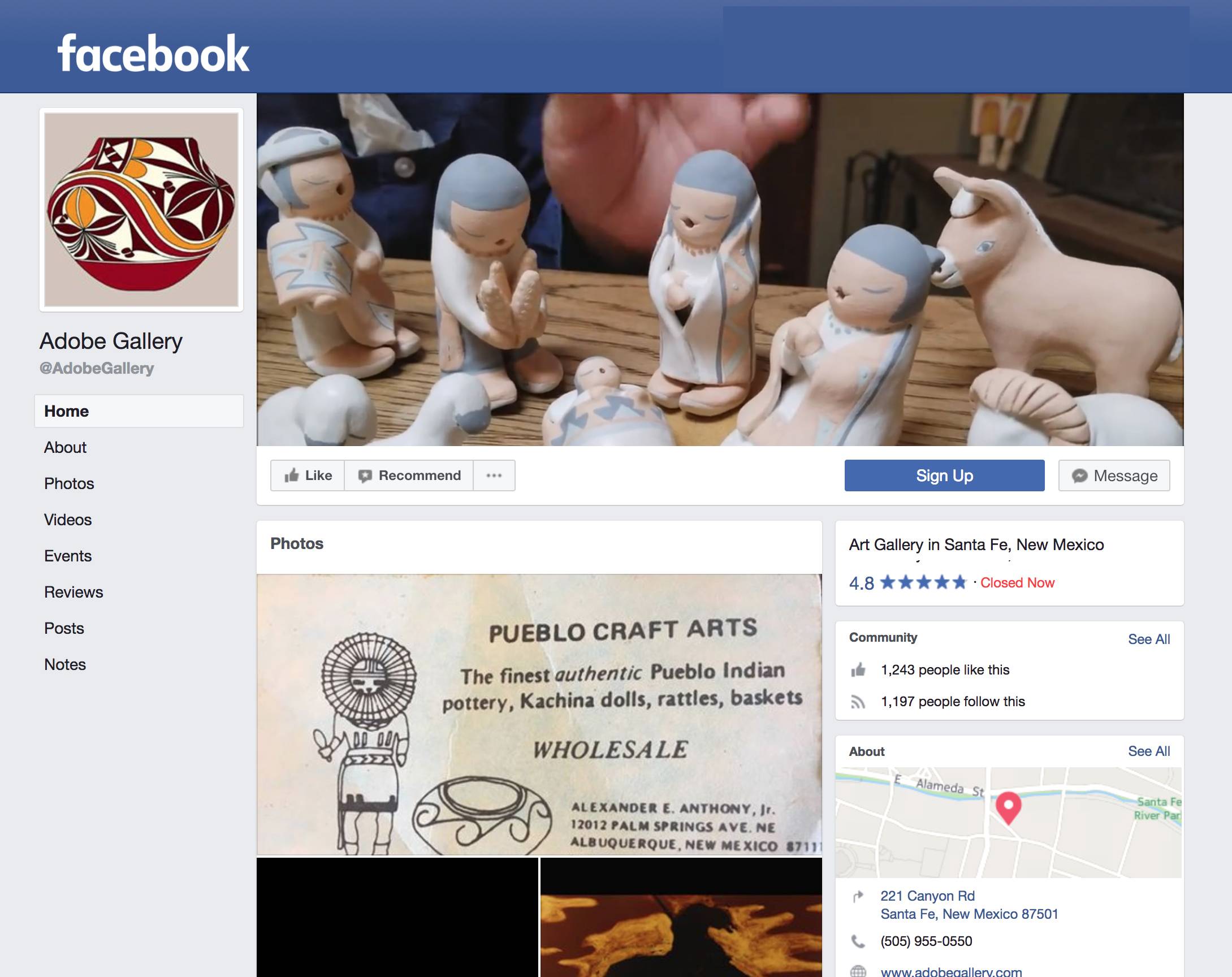 Custom Art Gallery Facebook page with Video