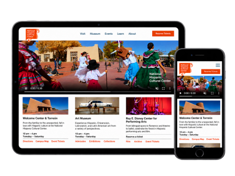 National Hispanic Cultural Center - Mobile responsive view