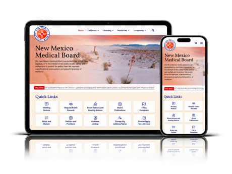 New Mexico Medical Board - Mobile responsive view