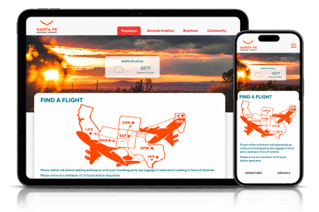 Santa Fe Regional Airport - Mobile responsive view