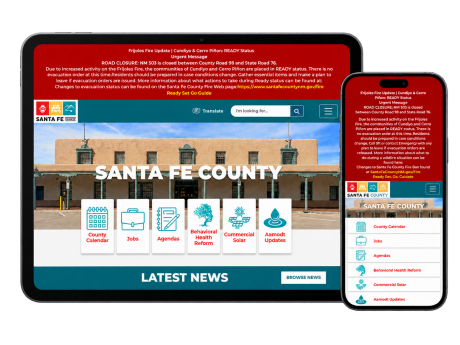 Santa Fe County - Mobile responsive view