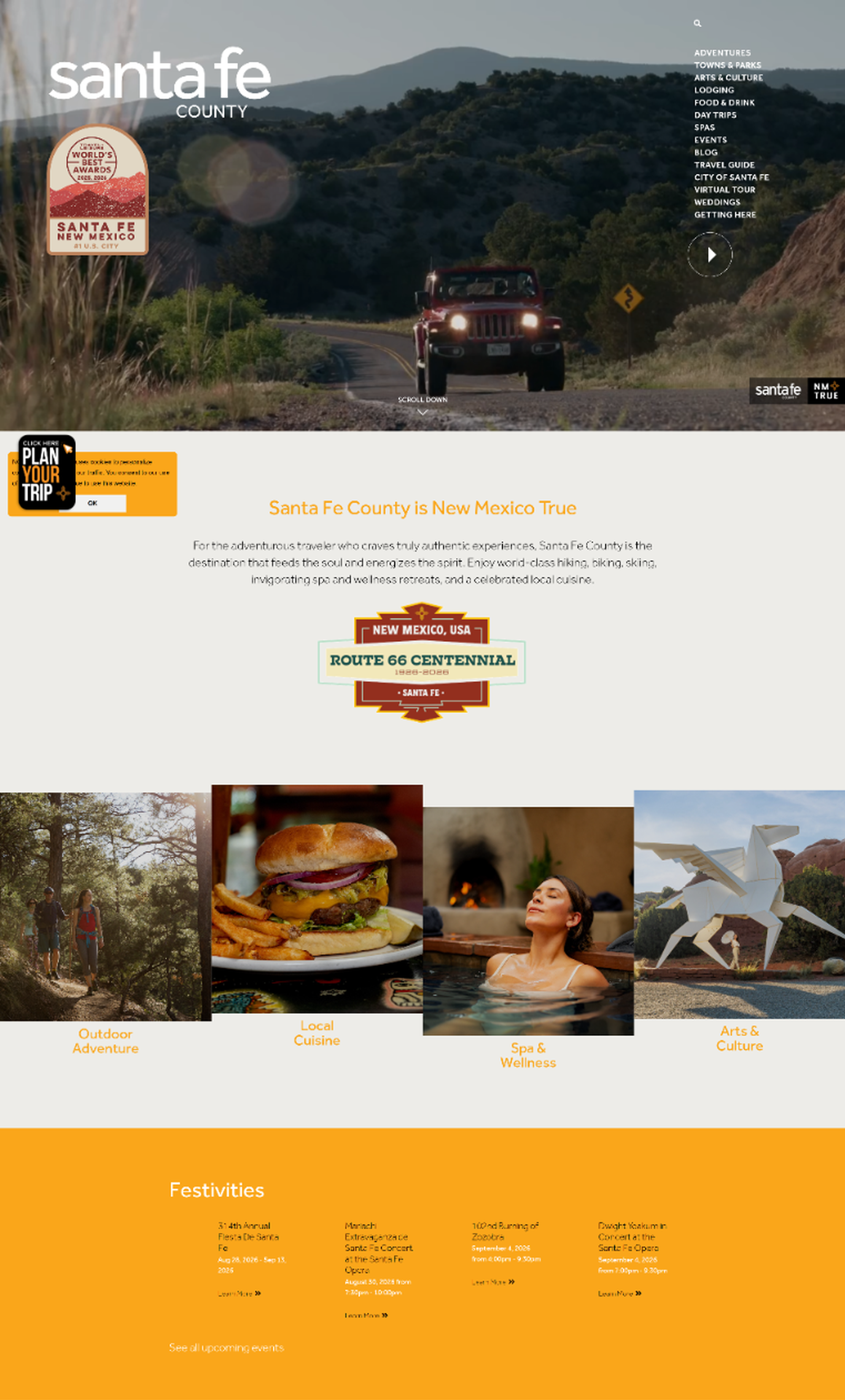 Santa Fe County New Mexico True - Home page view
