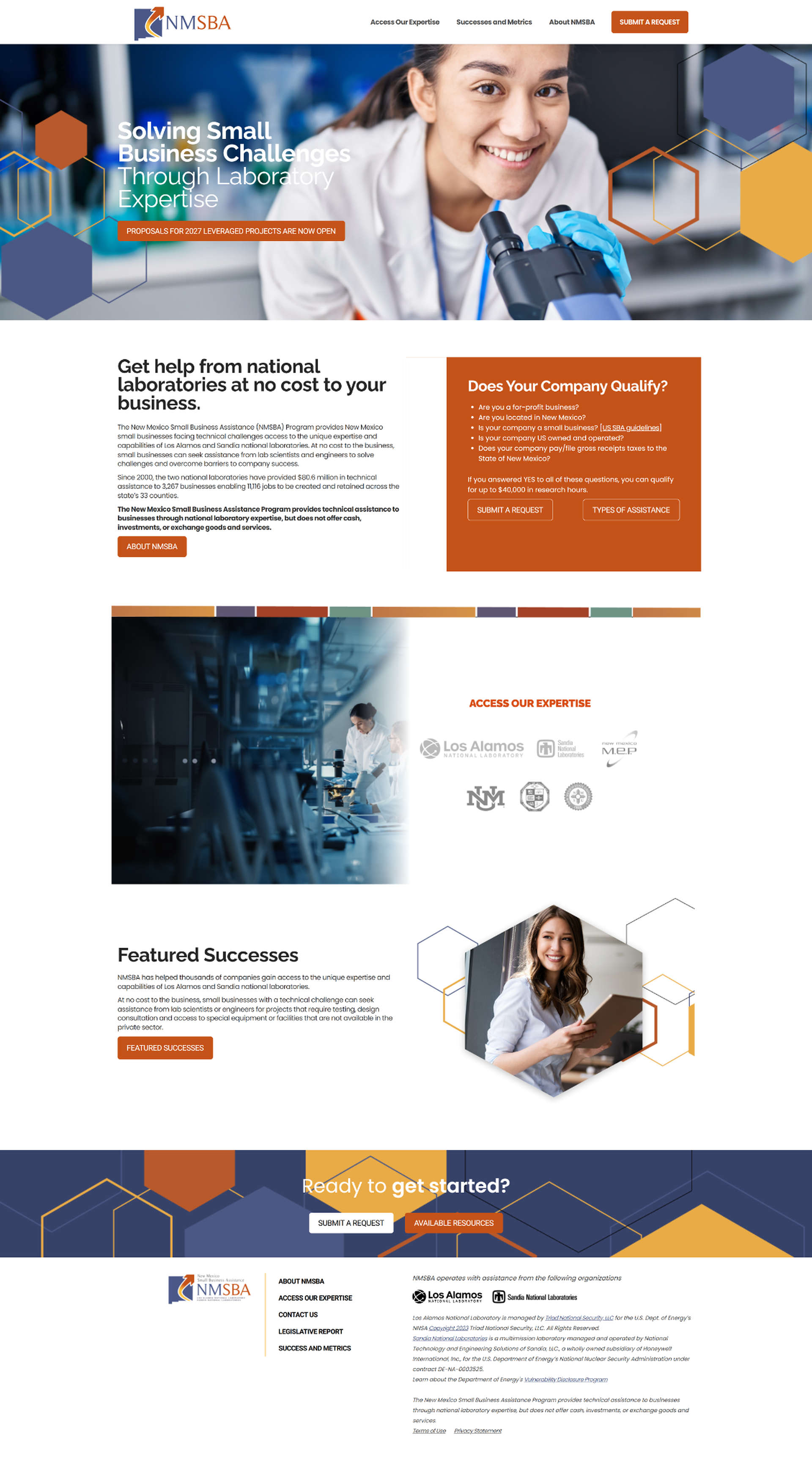 NMSBA - Home page view