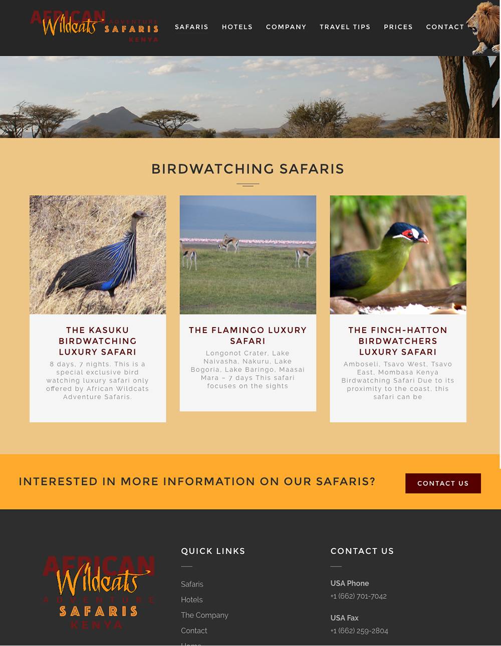 Safari Detail Page